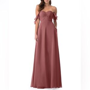 Azazie Strapless Ruched Sweetheart Gown in Amethyst